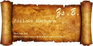 Zsilavi Barbara névjegykártya